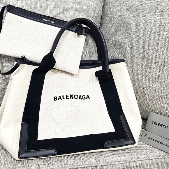 Balenciaga Navy Cabas Tote - Picture 1 of 16